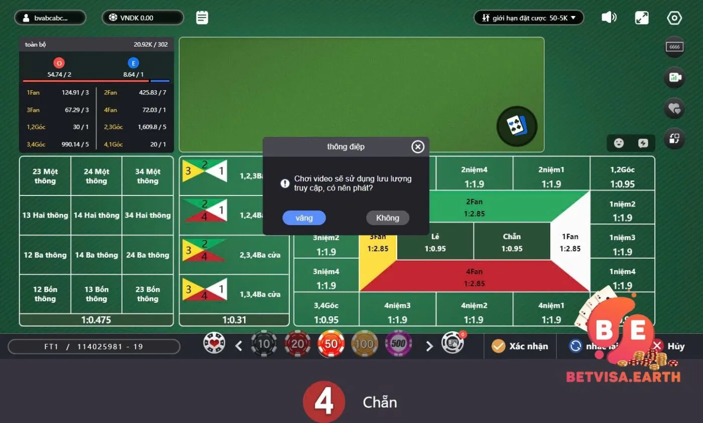 Tìm tựa game Fantan tại giao diện nhà cái Betvisa