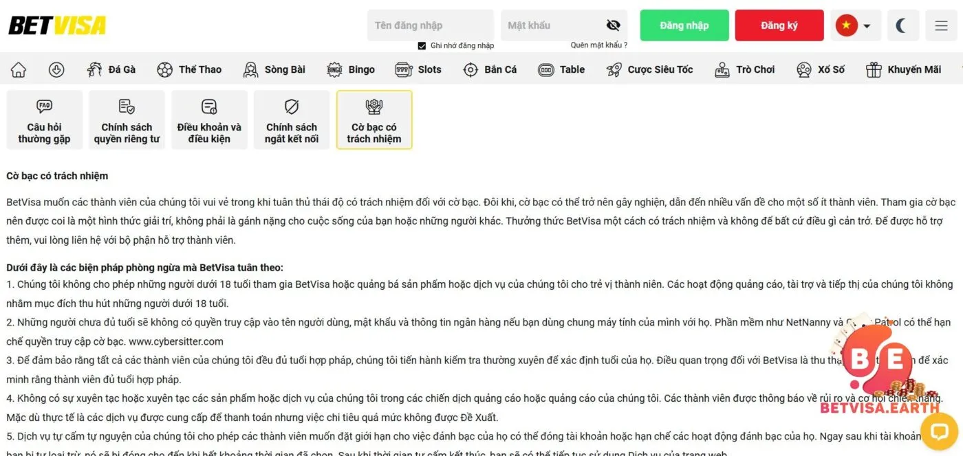 Có cần phải có trách nhiệm khi cá cược tại Betvisa không?